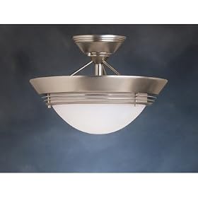 Kichler Lighting 3766NI 3 Light Semi Flush Ceiling Light, Brushed Nickel