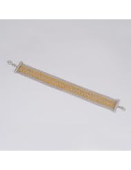 Sterling Silver Womens Plane Mesh Bracelet Gold Plated Handmade New Fashion Jewelry