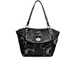 Coach Black Grey Signature Sateen Leah Tote Handbag 14654