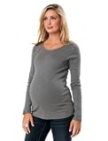 stylish maternity clothes-Motherhood Maternity: Long Sleeve Boat Neck Maternity T Shirt On Sale