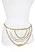 TFJ Women Fashion Belt Hip High Waist Gold Metal Chains Wave Bling Plate Charm XS S M