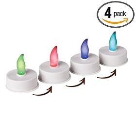 Enjoy Lighting 371745 Color Changing Battery Operated Tealights, 4 Pack, by Enjoy Lighting