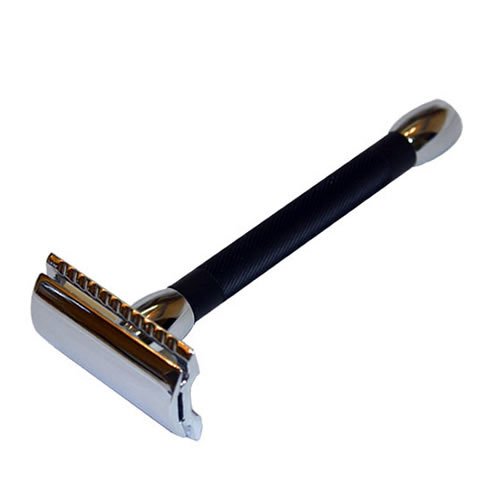 Chrome & Black Structured Safety Razor