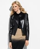 AK Anne Klein Leather Jacket, Funnel-Neck Top & Wool-Blend Ombr? Skirt