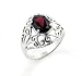 Sterling Silver Filigree and Red Garnet Ring(Sizes 5,6,7,8,9)