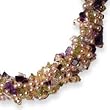 Amethyst/Peridot/Citrine/Quartz/Cultured Pearls on Satin Cord Necklace - 18 Inch