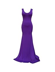Mermaid Polyester/Spandex Open-Back Shirred Evening Dress 