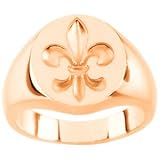 10k Rose Gold Fleur de Lis Signet Ring