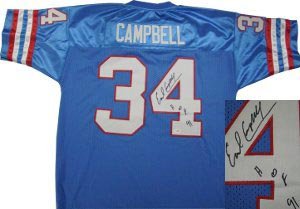 Earl Campbell Signed Houston Oilers Prostyle Blue Jersey - HOF 91