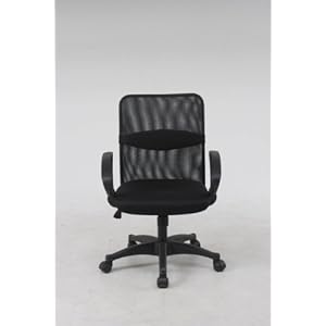 【クリックで詳細表示】メッシュバックチェアー アリー ブラック YM-010S