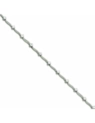 14K White Gold 7in Holds 14 2.6mm Stones .98ct Bar Link Tennis Bracelet Mou