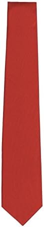 Solid Coral Sunset Poly Men's Neck Tie - Manzini Neckwear