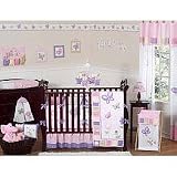 Butterfly Pink and Purple 9 Pc Crib Bedding Set By Jojo Designs