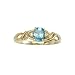 14K Yellow/White Gold 0.02 ct. Diamond and 6 x 4 MM Oval Shaped Blue Topaz Ring