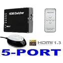 5 Port full 1080p HDMI switch With REMOTE For: Blu-Ray, PS3, Xbox,HD-DVD, HD-DVR, Digital Satellite & Cable boxes