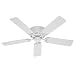Hunter 20803 Low Profile III 52-Inch 5-Blades Ceiling Fan, White