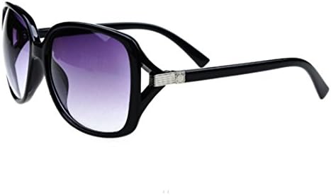 Classic Vintage Retro Big Frame Hollow-out Uv Sunglasses for Women (Black)