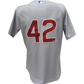Geovany Soto Jersey - Chicago Cubs 2011 JR Day Game Worn #42 Grey Jersey (FJ182484)