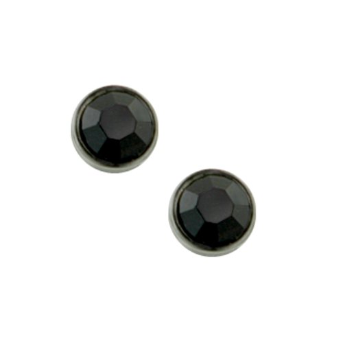 Jet Black Stud Earrings