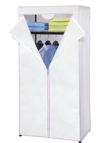 WENKO 4610012100 Kleiderschrank Lavendel - mit Duft zur Mottenabwehr, Ablagefach, atmungsaktives Vlies, 75 x 150 x 50 cm, wei&szlig;-lavendel