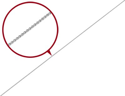 Spiga Chain Necklace in 14K White Gold 24 Inches (1.00 mm)