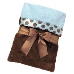 Bearington Baby Posh Dots Crib Blanket (Blue)