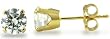 14KT Yellow Gold 1.0 CTW Round CZ Four-Prong Earrings