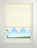 Cream - Plain Pyramid / Triangle Edge Roller Blind / Blinds - 60x160cm