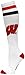 donegal bay NCAA Wisconsin Badgers White Tube Socks, One Size, Red