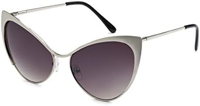 Classic Retro Super Cat Eyes Women Fashion Metal Frame Gradient Sunglasses (Black)