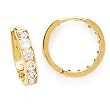 14K HUGGY CZ EARRINGS CZ/0.64CTW