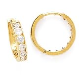 14K HUGGY CZ EARRINGS CZ/0.64CTW