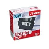 Floppy Diskette, IBM Format, Double Sided, 1.44 MB, Formatted, Black, 10/Pack IMN12881