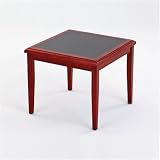 Brewster Series Corner Table Finish: Walnut, Table Top Inlay: Charcoal Matrix