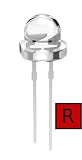 Joe Knows Electronics 5mm Clear Red Straw Hat LED (25 Pack) HQ Series