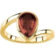 14K Yellow Gold Cabochon Mozambique Garnet Ring