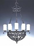 Basket Styled Natural Iron Finish Chandelier