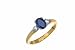 Ladies 18ct Yellow Gold 3 Stone Diamond and Saphire Ring