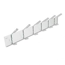 Safco 4162 Wall Rack, Six Ball-Tipped Double-Hooks, Metal, Black/Satin Aluminum