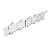 Safco 4162 Wall Rack, Six Ball-Tipped Double-Hooks, Metal, Black/Satin Aluminum