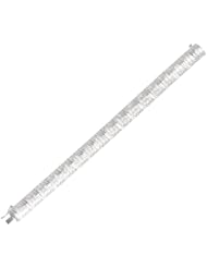 Silver Rhodium Plated 7.25" 11.3mm Polish Diamond Cut Textured Flat Domed Ridge Like Bracelet With Box Catch