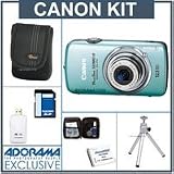 Canon PowerShot SD980 IS Compact Digital ELPH Camera Kit,- Blue - with 8GB SD Memory Card, Camera Case, Spare NB-6L Type Lithium-ion Battery, Table Top Tripod, USB 2.0 SD Card Reader, Digital Camera & Lens Cleaning Kit