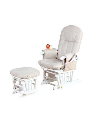Tutti Bambini GC35 Deluxe Reclinable Glider Chair & Stool - White