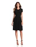 KAMALIKULTURE Womens Short Sleeve Crewneck Flared Dress