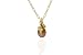 A Natural-Colored Drop Fresh-Water Pearl Enveloped in a 14K Yellow Gold Pendant Enhanced with Pave Set Diamonds, Sliding on a 17 14K Yellow Gold Oval Link Necklace.