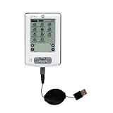 Gomadic for the PalmOne Palm Zire 21 - Retractable USB Cable for the PalmOne Zire 21 with Power Hot Sync and Charge capabilities - Gomadic Brand w/ TipExchange Technology