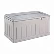 Storage Bench/Deck Box, Resin, 53w x 29d x 27-1/2h, 129-gallon, Taupe