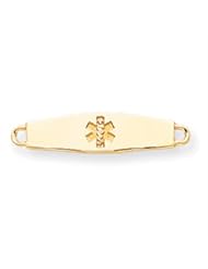 14k Gold Non-enameled Medical Jewelry ID Plate
