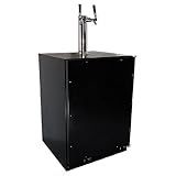 Marvel 61HK-BB-O Dual Faucet Built In Kegerator w/ Black Overlay Door