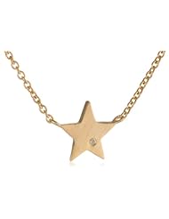 24k Gold over Sterling Silver Diamond Accent Star Pendant Necklace, 16"+2" Extender